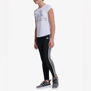 NWT Adidas Girls AK4458 Replenishment Long Tight Climalite 3 Stripes Leggings